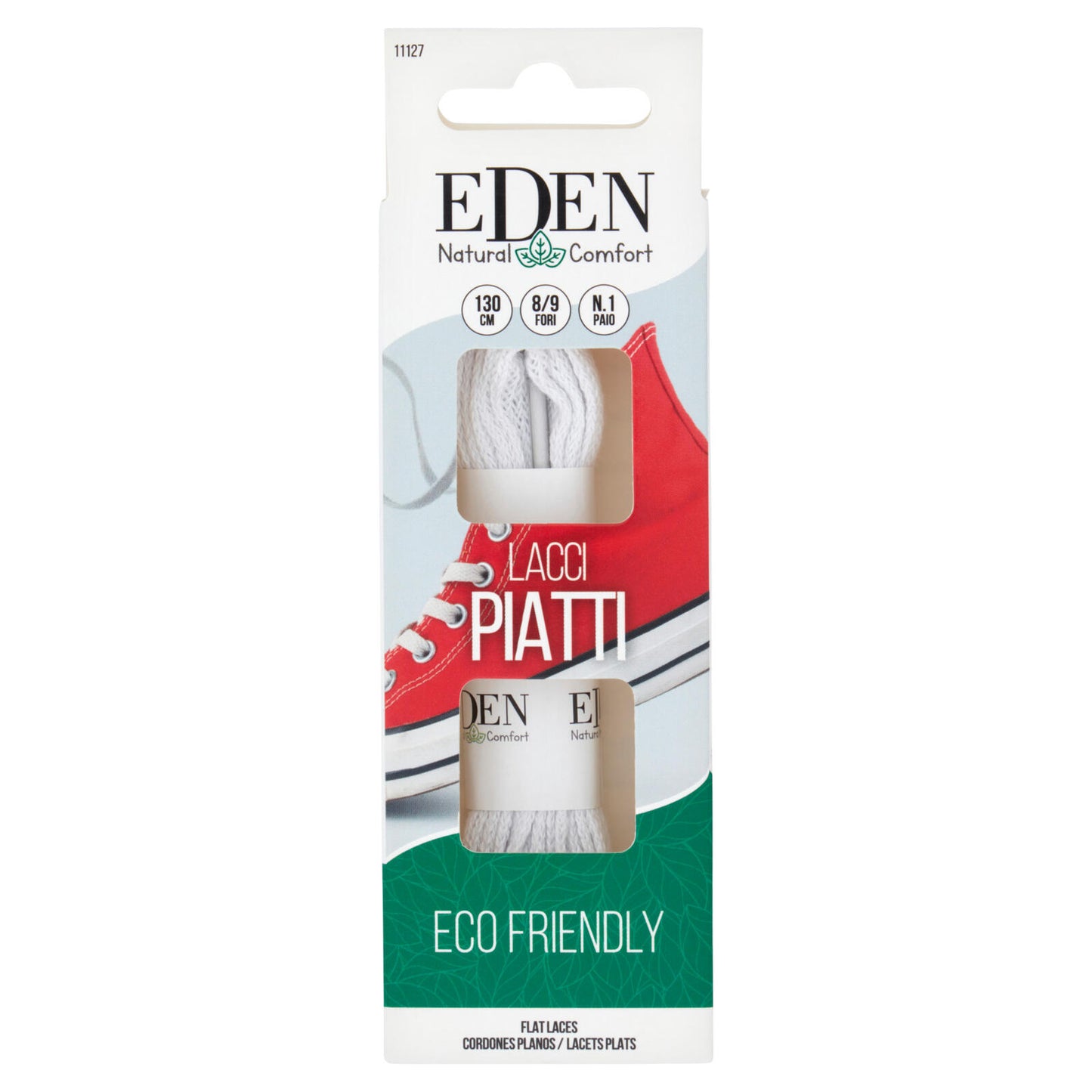 Eden Natural Comfort Lacci Piatti 130 cm 8/9 Fori 1 Paio (25525897)