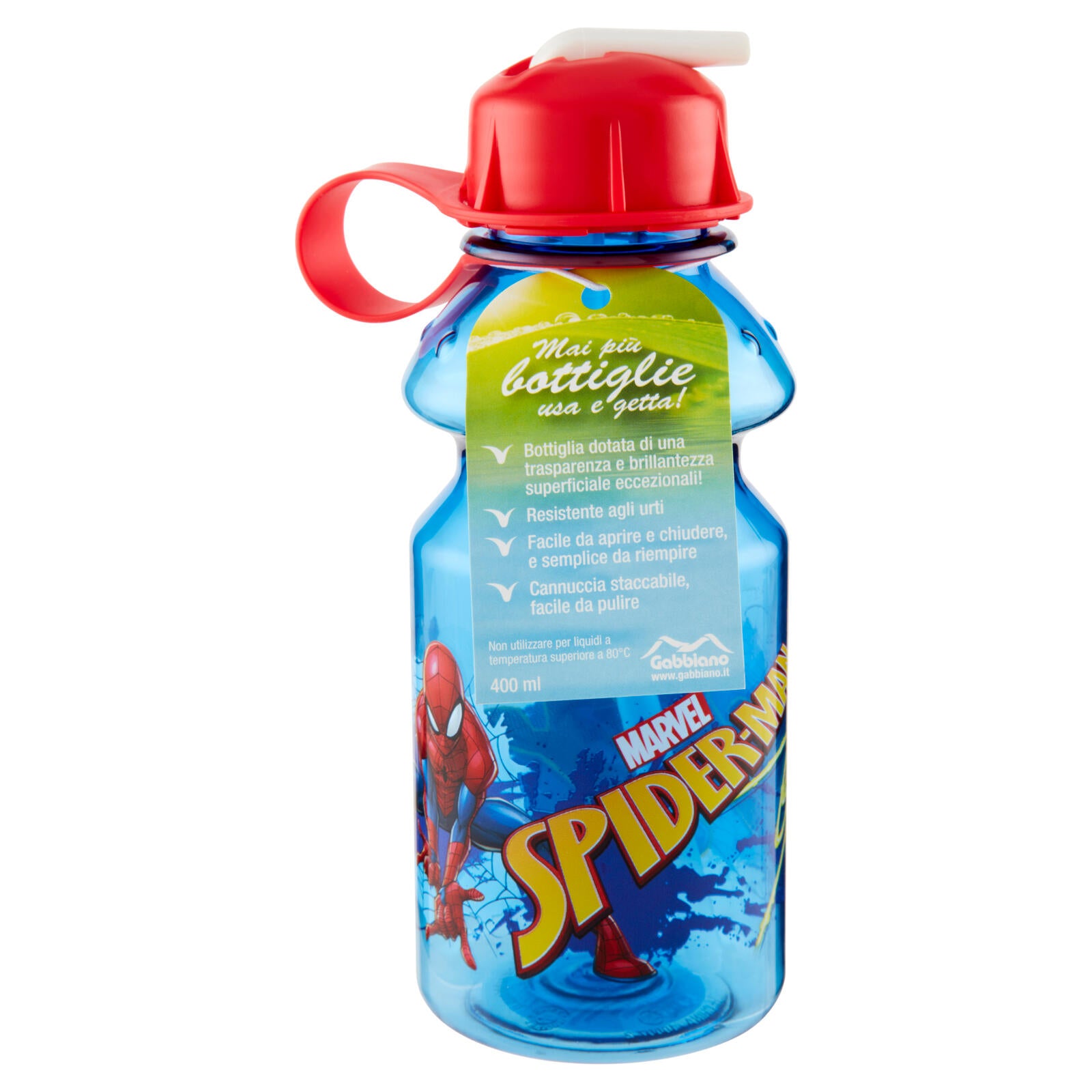 Borraccia con cannuccia 400 ml Marvel Spider-Man ->