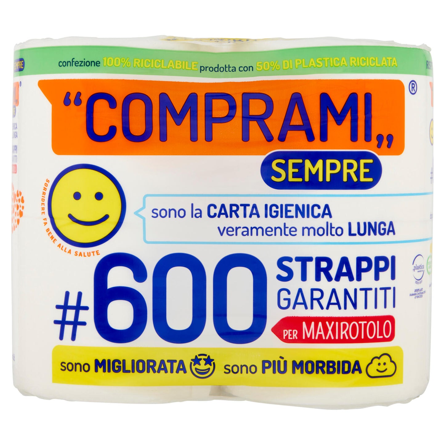 Comprami Sempre Carta Igienica #600 Strappi Maxirotoli 4 pz (25523486)
