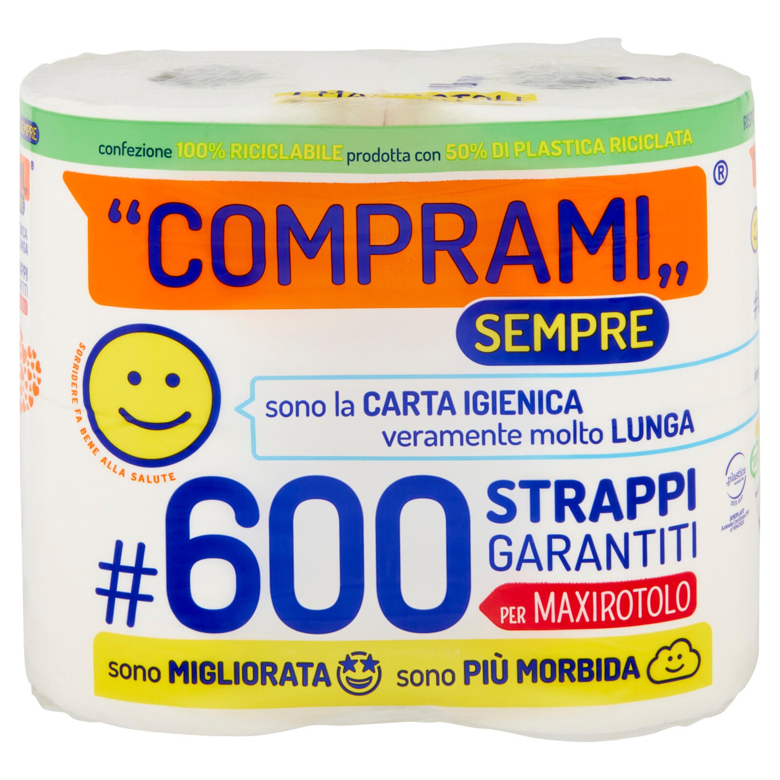 Comprami Sempre Carta Igienica #600 Strappi Maxirotoli 4 pz (25523487)