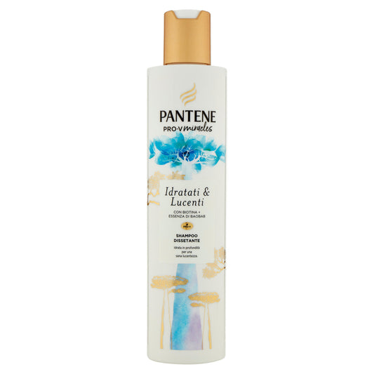 Pantene Pro-V Miracles Idratati & Lucenti con Biotina+Essenza di Baobab Shampoo Dissetante 225 ml