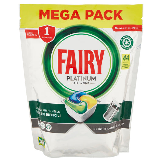 Fairy Pastiglie Lavastoviglie Platinum, Detersivo Piatti Limone, 44 Capsule 656 g