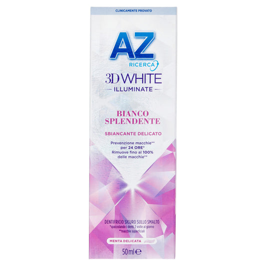 AZ Ricerca Dentifricio 3D White Illuminate Bianco Splendente Sbiancante Delicato 50 ml