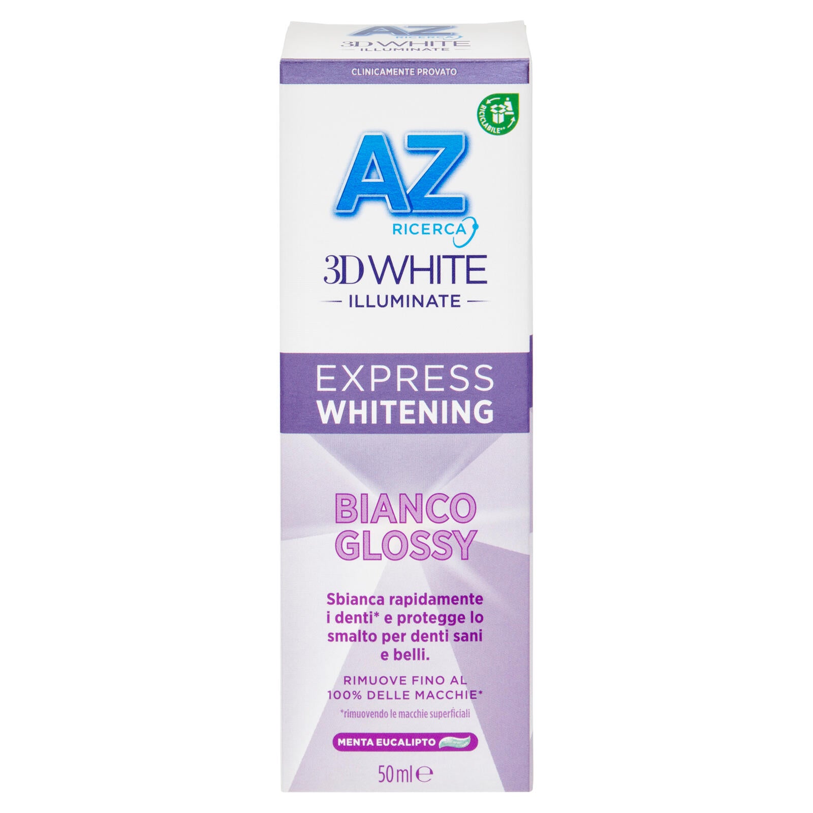 AZ Ricerca Dentifricio 3D White Illuminate Express Whitening Bianco Glossy 50 ml