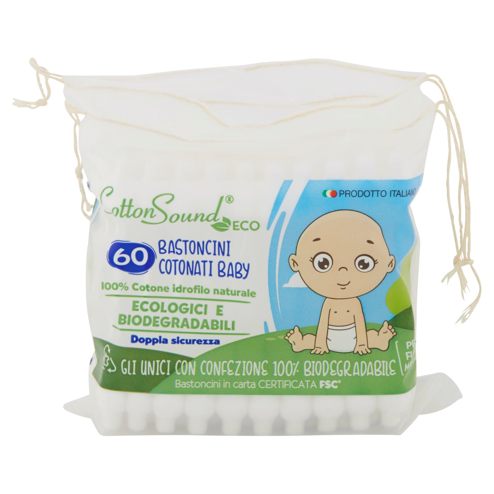 Cotton Sound Eco Bastoncini Cotonati Baby 60 pz