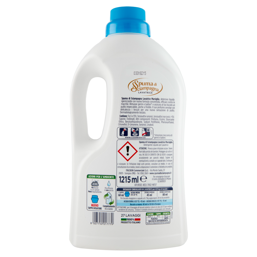 Spuma Di Sciampagna - Detersivo liquido lavatrice - Formula concentrata efficace a freddo - 27 Lavaggi (25607787)