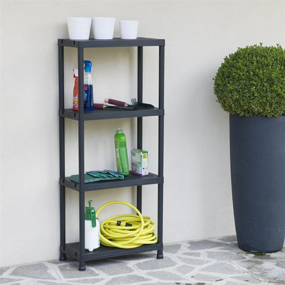 Toomax - Scaffale 4 Ripiani Multiuso in Resina - Nero 60x30x138h cm, 150Kg
 (25590668)