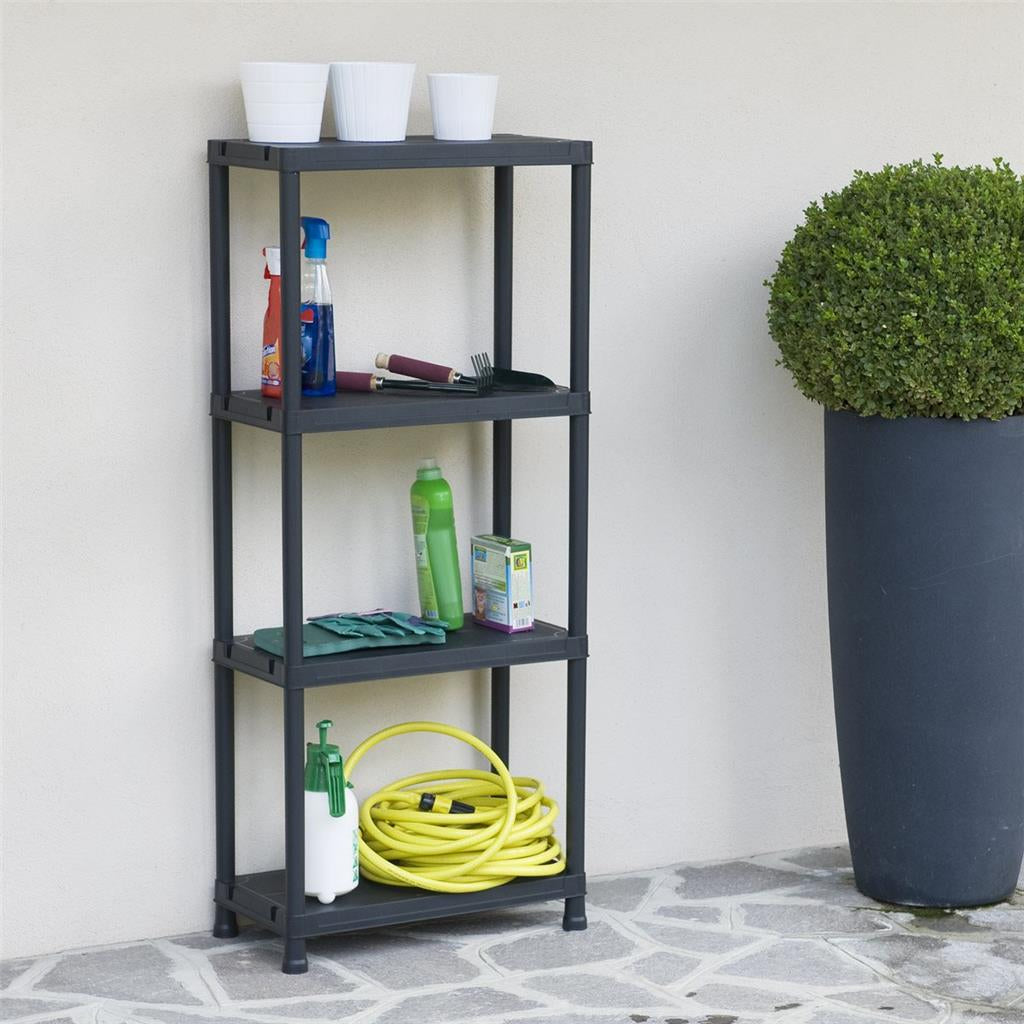 Toomax - Scaffale 4 Ripiani Multiuso in Resina - Nero 60x30x138h cm, 150Kg
 (25590660)