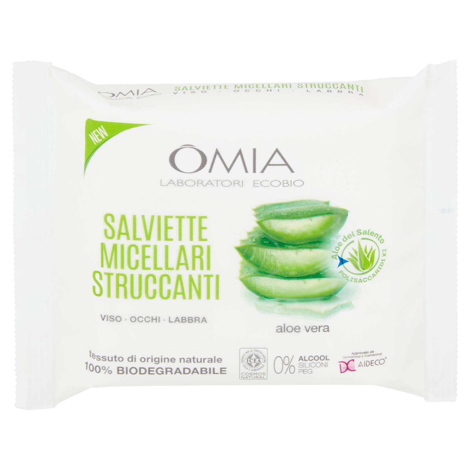 Omia Laboratori Ecobio Salviette Micellari Struccanti aloe vera 20 pz (25566593)