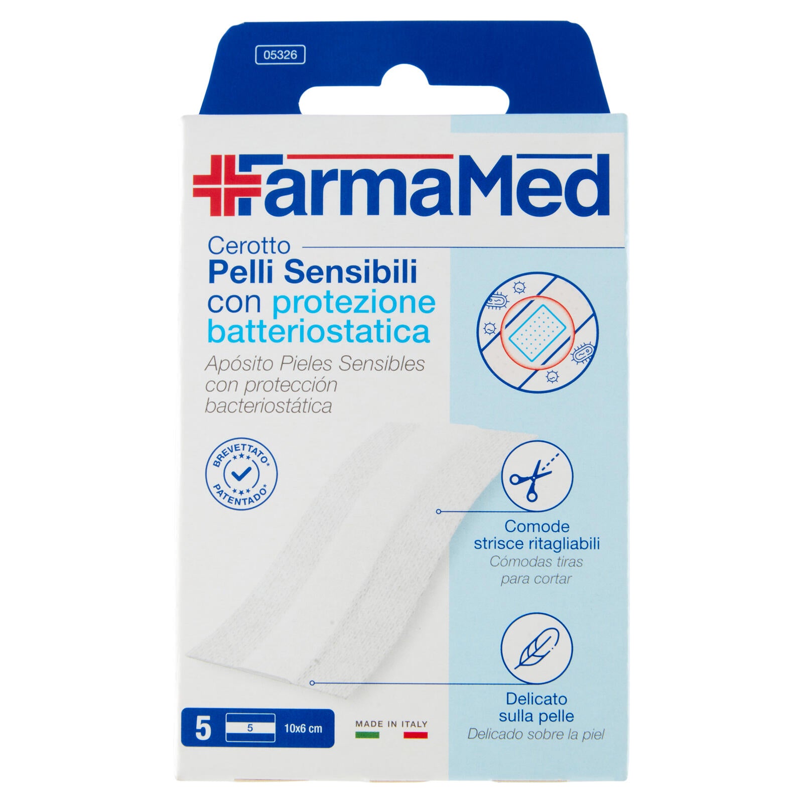 FarmaMed Cerotto Pelli Sensibili con protezione batteriostatica 5 pz