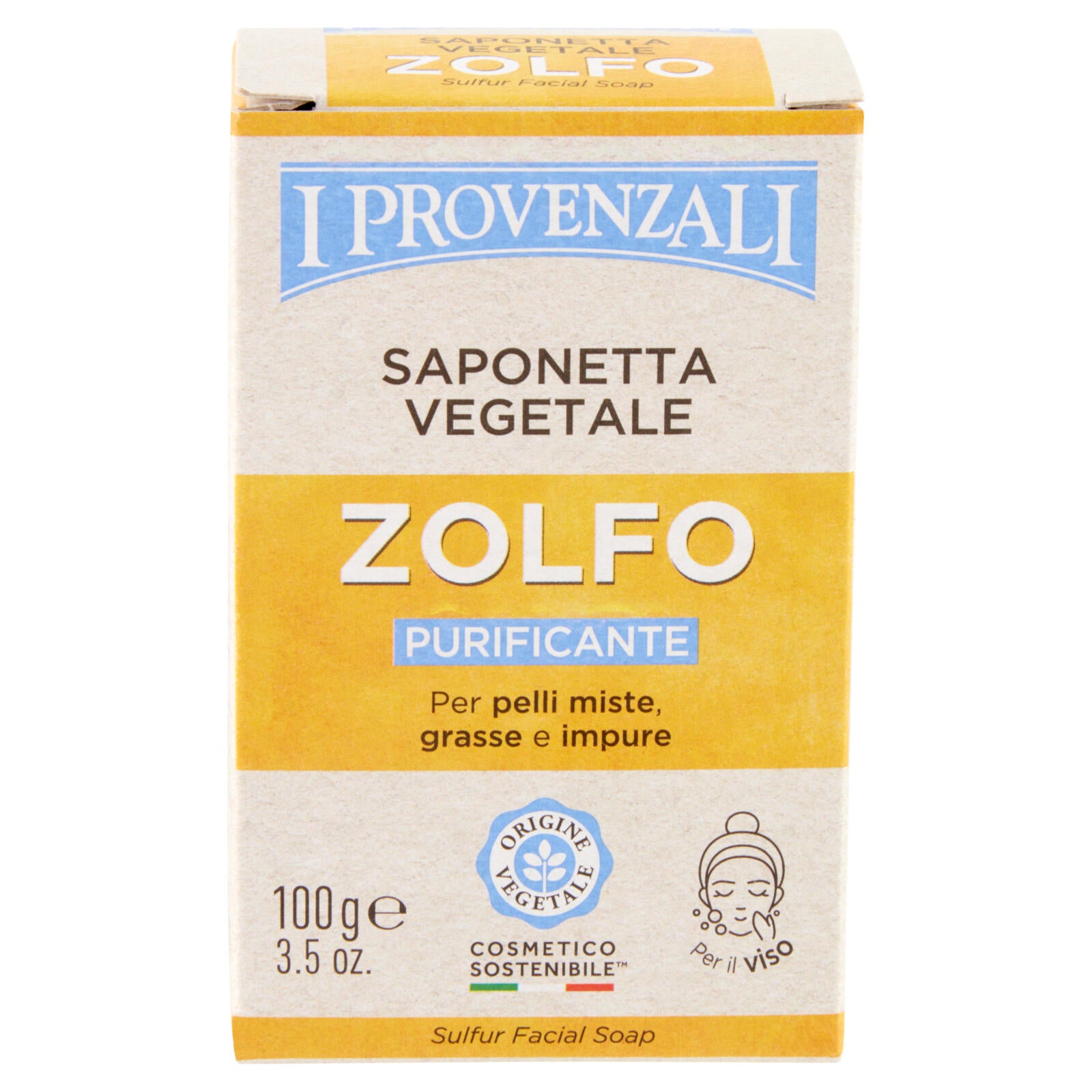 I Provenzali Saponetta Vegetale Zolfo Purificante 100 g