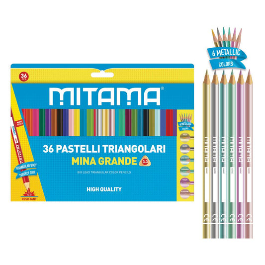Mitama Pastelli  Triangolari Laccato, mina 3.3, Scat.36 pz (25562107)