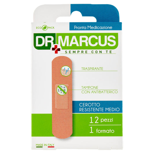 Dr Marcus Pronta Medicazione Cerotto Resistente Medio 1 formato 12 pz