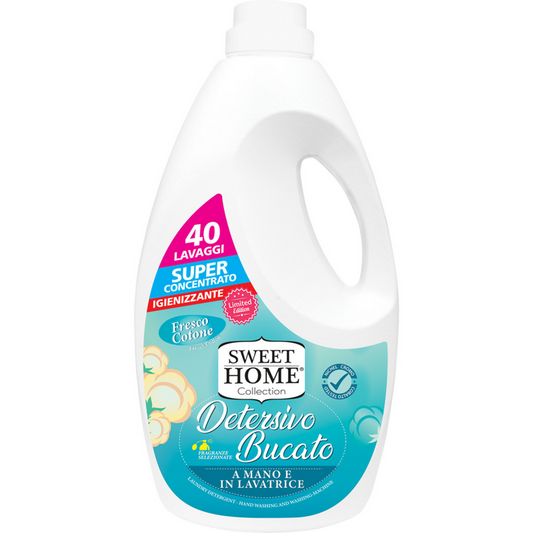 Sweet Home - Detersivo Liquido Bucato A Mano E Lavatrice Fresco Cotone - 2000 Ml (25609196)