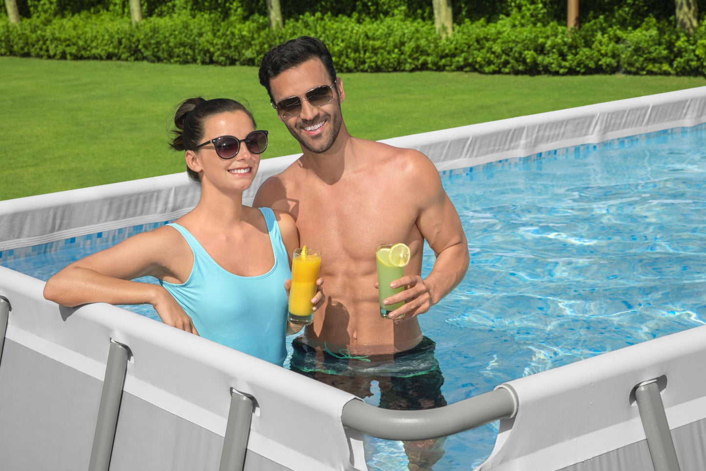 Bestway 5612B Piscina Fuori Terra Power Steel Power Rettangolare da 640x274x132 cm