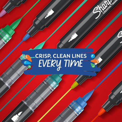 Sharpie Creative Marker Penne per pittura acrilica, pennarelli a base d'acqua con punta a pennello, inchiostro senza sbavature, scrive sulla parte delle superfic, colori assortiti, 5 pz (25602646)