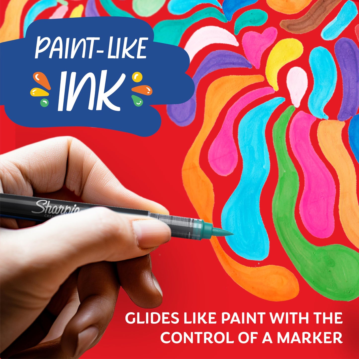 Sharpie Creative Marker Penne per pittura acrilica, pennarelli a base d'acqua con punta a pennello, inchiostro senza sbavature, scrive sulla parte delle superfic, colori assortiti, 5 pz (25602643)