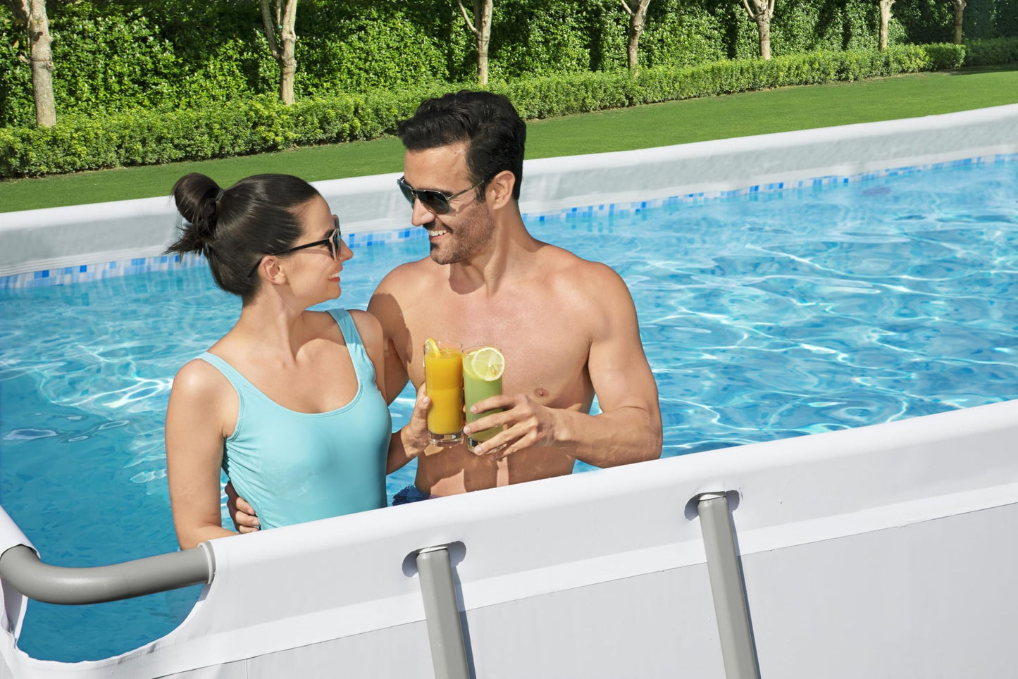 Bestway 5612B Piscina Fuori Terra Power Steel Power Rettangolare da 640x274x132 cm