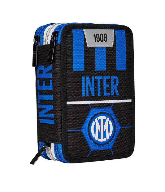 Seven Astuccio Scuola 3 Scomparti, F.C. INTER Calcio - FIN ALLA VITTORIA, Blu Nero - Portapenne Multi Scomparto Con Matite, Penne e Colori, Accessori Zaino, Zaino Scuola - Astuccio Bambino Ragazzo (25595946)