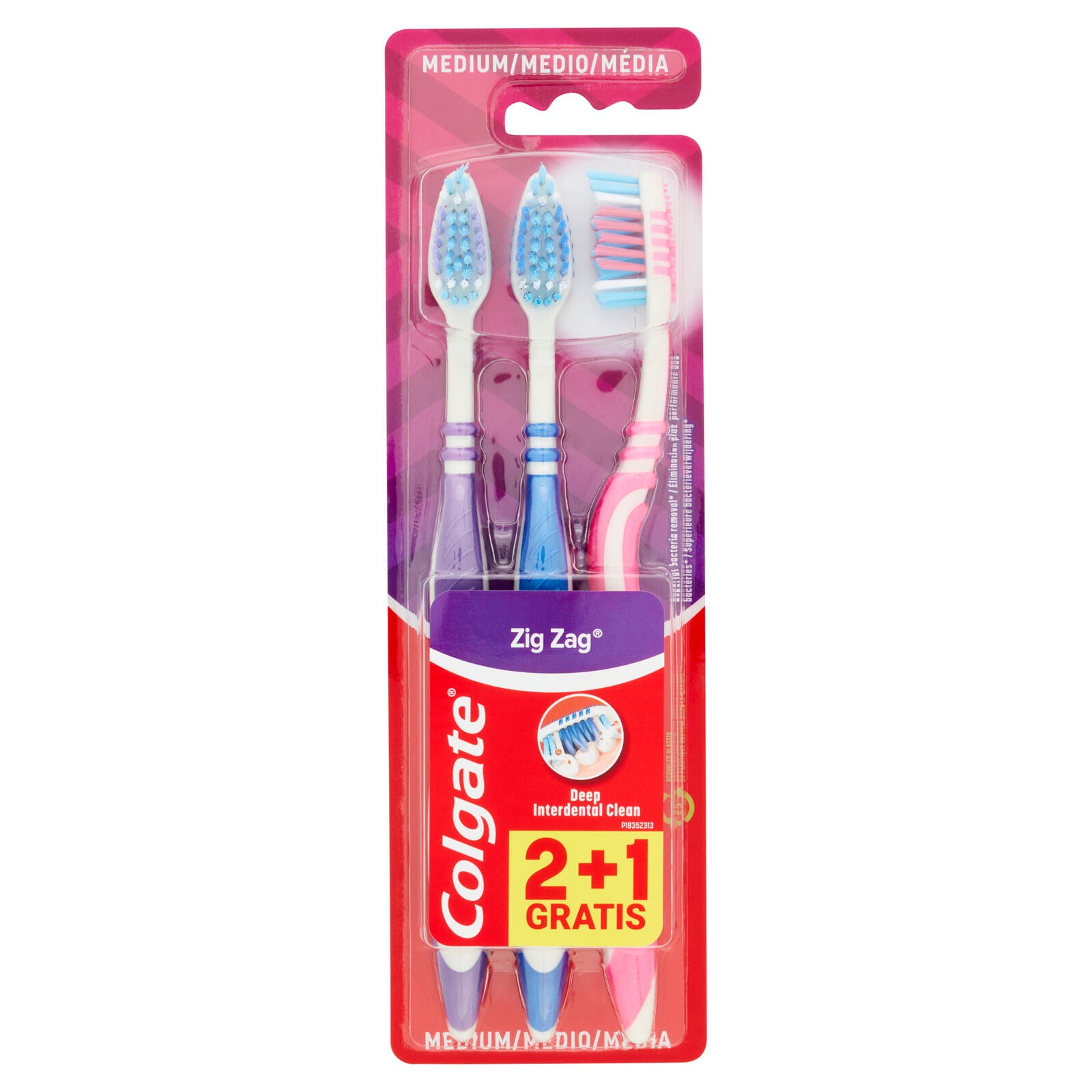Colgate spazzolino Zig Zag pulizia profonda, medio, 3 pezzi (25523236)
