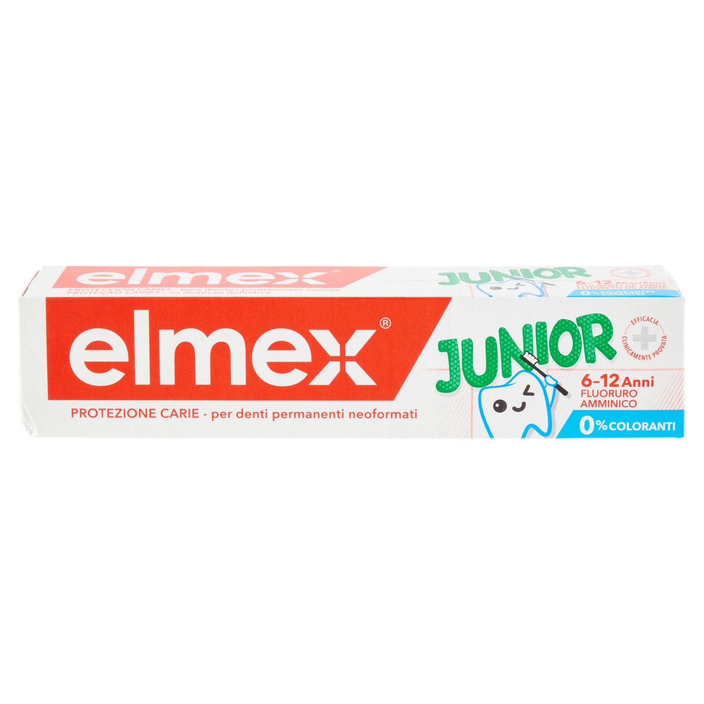 elmex Junior dentifricio bimbi, bambini 6-12 anni, 75ml