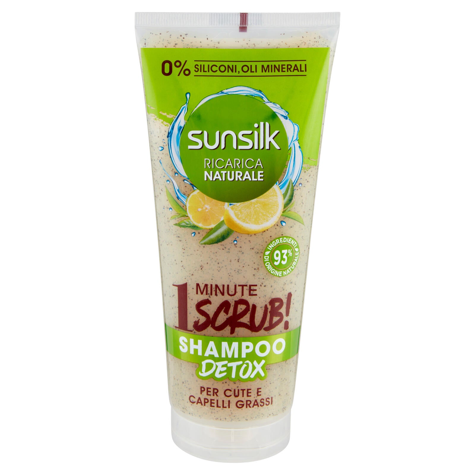 sunsilk Ricarica Naturale 1 Minute Scrub! Shampoo Detox per Cute e Capelli Grassi 200 ml