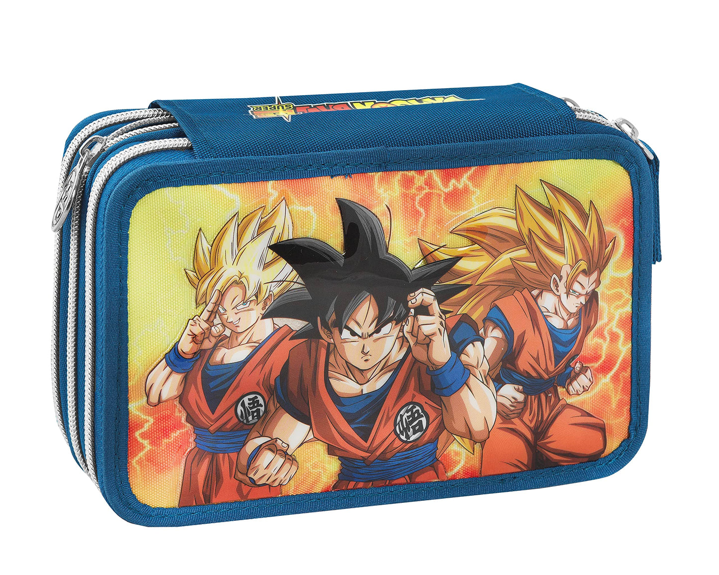 Franco Cosimo Panini DRAGONBALL - Astuccio 3 Scomparti Bambina e Bambino, con Interno Organizzato, Tasca a Zip e Organizer Portapenne - Astuccio Scuola Media e Elementare in Tessuto, 20x13x7h cm (25529838)