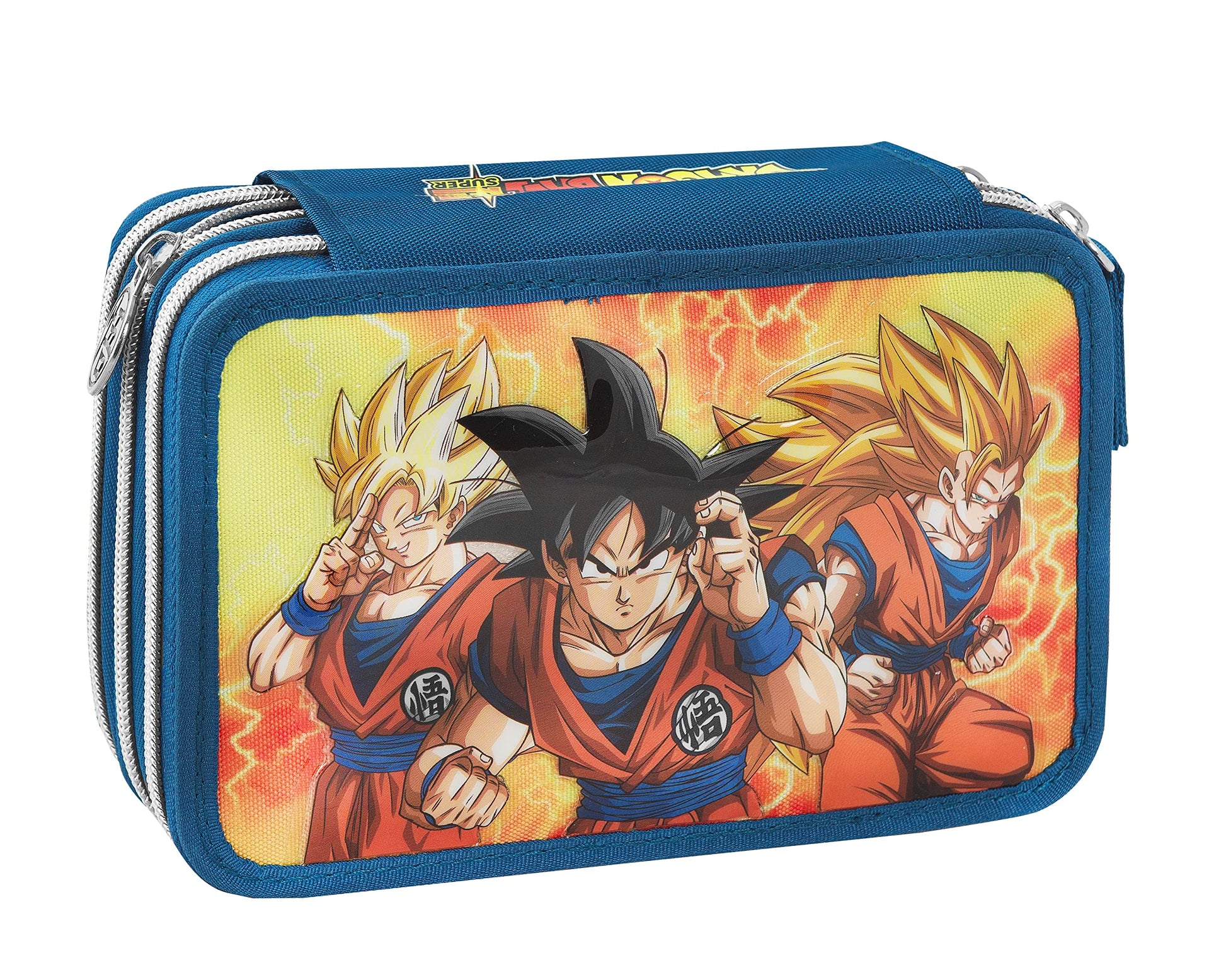 Franco Cosimo Panini DRAGONBALL - Astuccio 3 Scomparti Bambina e Bambino, con Interno Organizzato, Tasca a Zip e Organizer Portapenne - Astuccio Scuola Media e Elementare in Tessuto, 20x13x7h cm (25529838)