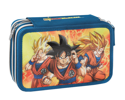 Franco Cosimo Panini DRAGONBALL - Astuccio 3 Scomparti Bambina e Bambino, con Interno Organizzato, Tasca a Zip e Organizer Portapenne - Astuccio Scuola Media e Elementare in Tessuto, 20x13x7h cm (25529838)