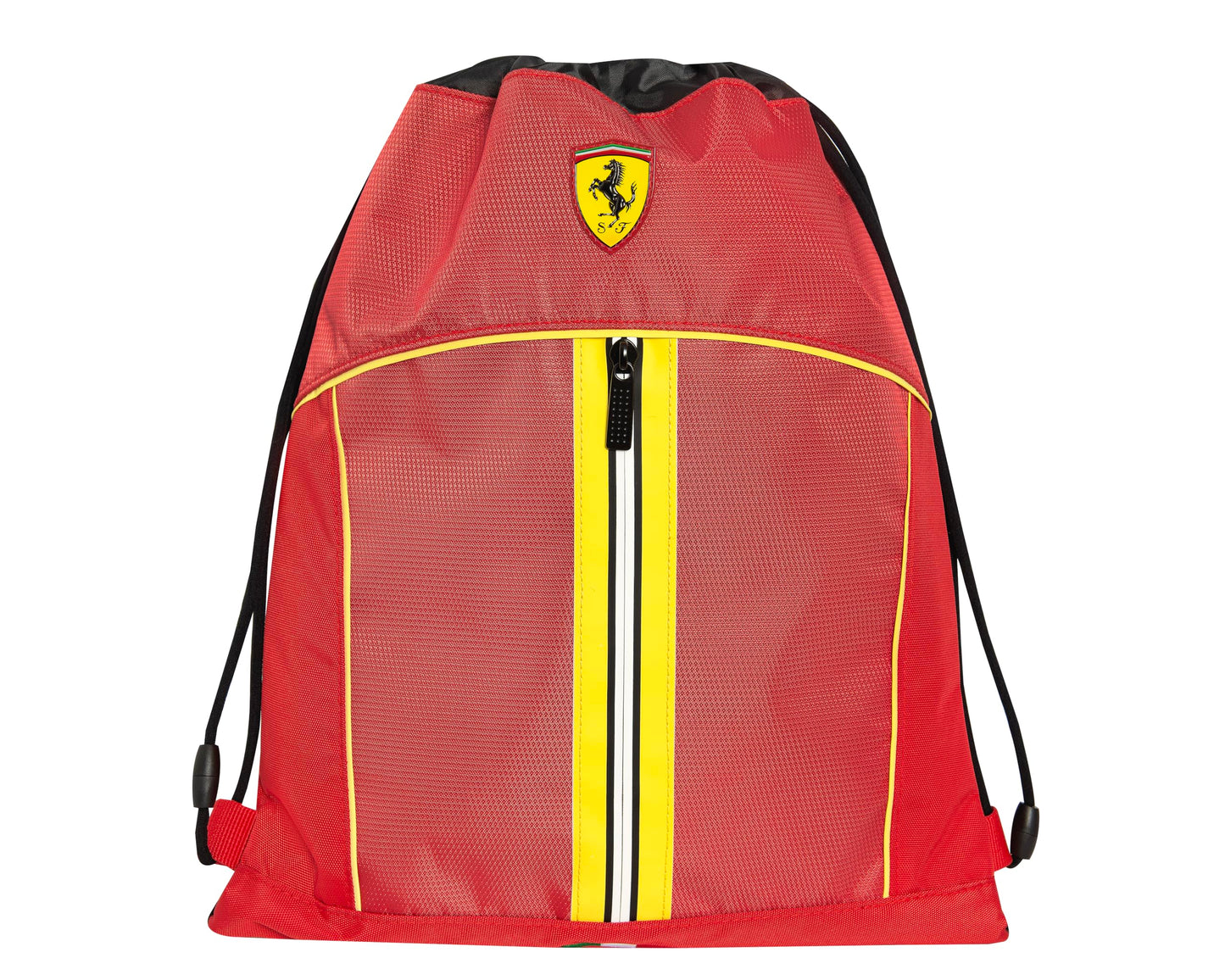 FERRARI KIDS - Sacca Coulisse Ufficiale Ferrari, Compatta e Versatile, Ideale per Palestra, Scuola, Viaggi, Portamerenda, Idea Regalo Bambini e Ragazzi, 35x42x2 cm, Rossa e Gialla (25528777)