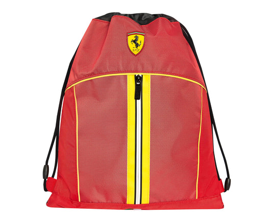 FERRARI KIDS - Sacca Coulisse Ufficiale Ferrari, Compatta e Versatile, Ideale per Palestra, Scuola, Viaggi, Portamerenda, Idea Regalo Bambini e Ragazzi, 35x42x2 cm, Rossa e Gialla (25528777)