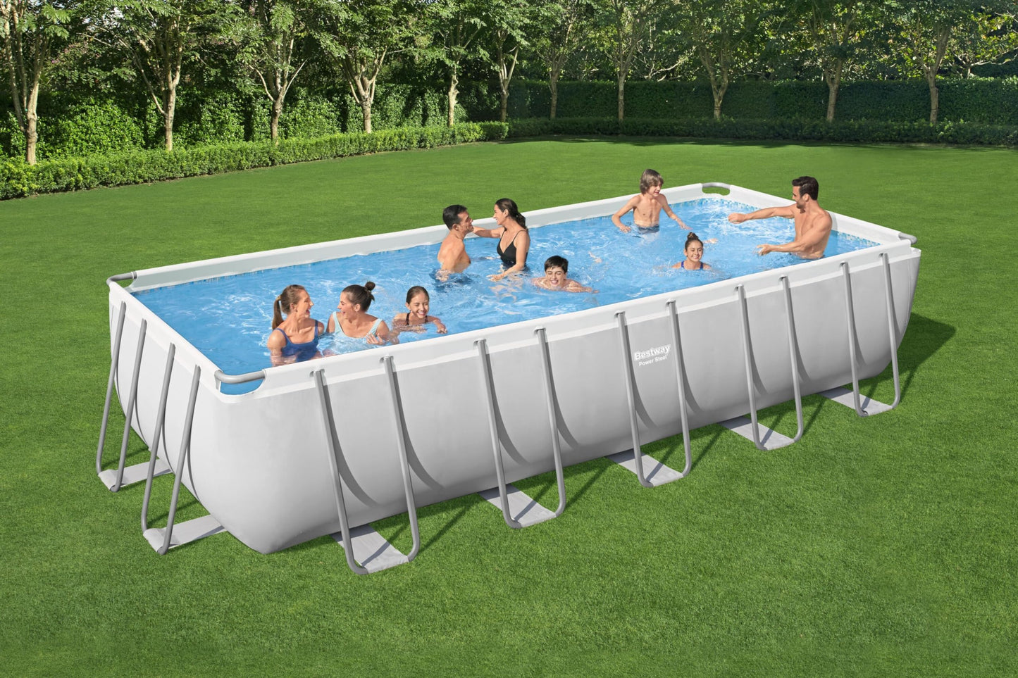 Bestway 5612B Piscina Fuori Terra Power Steel Power Rettangolare da 640x274x132 cm