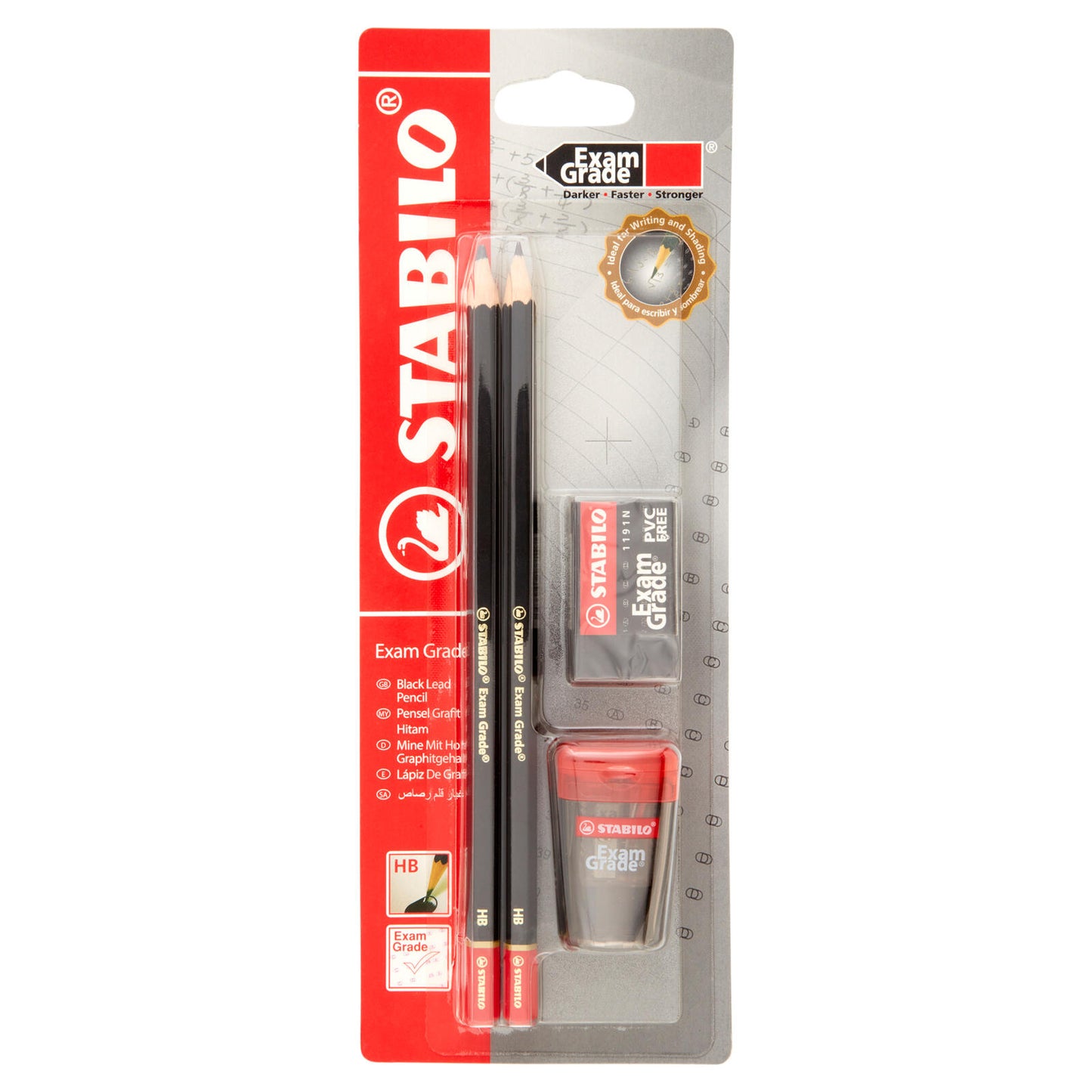 STABILO Exam Grade - astuccio con 4 matite HB + gomma + temperino (25608148)