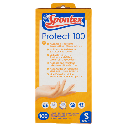 Spontex Protect 100 Guanti Monouso S 6-6&#189; 100 pz
