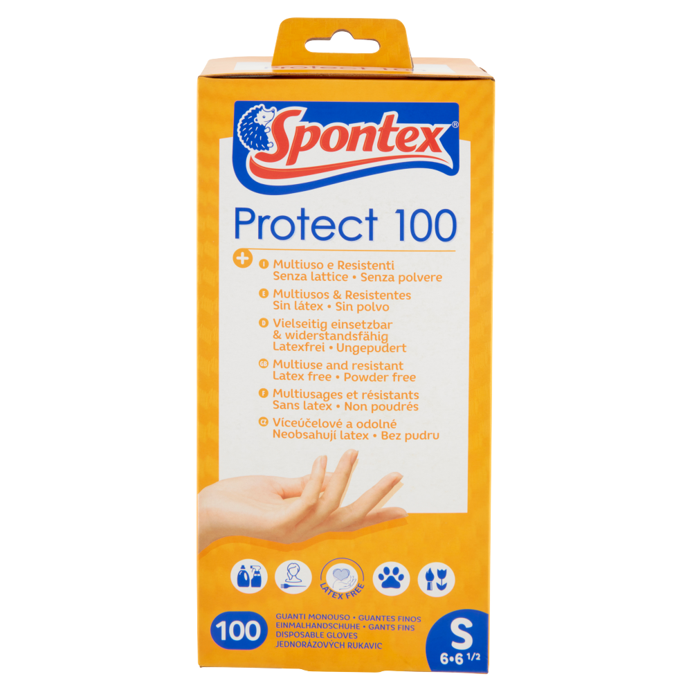 Spontex Protect 100 Guanti Monouso S 6-6&#189; 100 pz