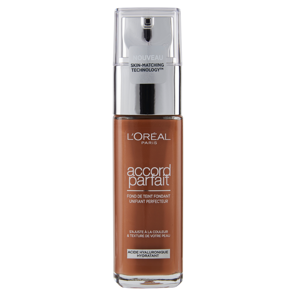 L&#39;Or&#233;al Paris Accord Parfait, Fondotinta Liquido con Acido Ialuronico, 8.5.D/8.5.W Toffee, 30 ml (25531683)