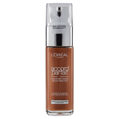 L&#39;Or&#233;al Paris Accord Parfait, Fondotinta Liquido con Acido Ialuronico, 8.5.D/8.5.W Toffee, 30 ml (25531683)