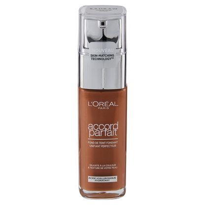 L&#39;Or&#233;al Paris Accord Parfait, Fondotinta Liquido con Acido Ialuronico, 8.5.D/8.5.W Toffee, 30 ml (25531684)
