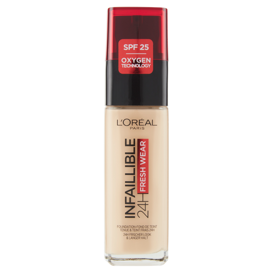 L&#39;Or&#233;al Paris Infaillible 24H Fresh Wear, Fondotinta Liquido, Protezione SPF25, Lin (100), 30 ml (25531887)