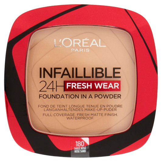 L&#39;Or&#233;al Paris Fondotinta compatto Infaillible 24H Fresh Wear, 180 Sable Ros&#233;/Rose Sand (25531849)