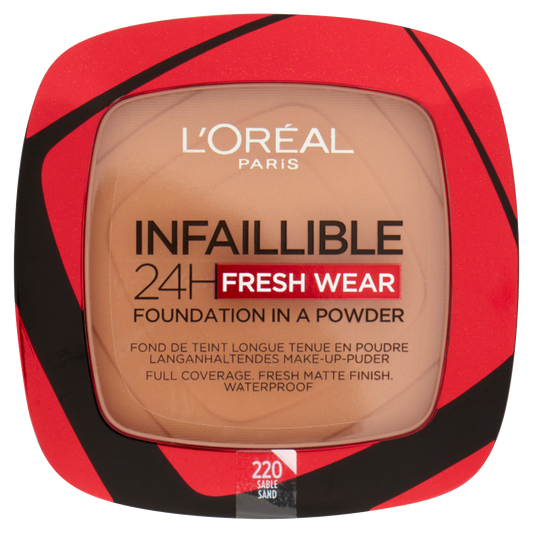 L&#39;Or&#233;al Paris Fondotinta compatto Infaillible 24H Fresh Wear, 220 Sable/Sand (25531850)