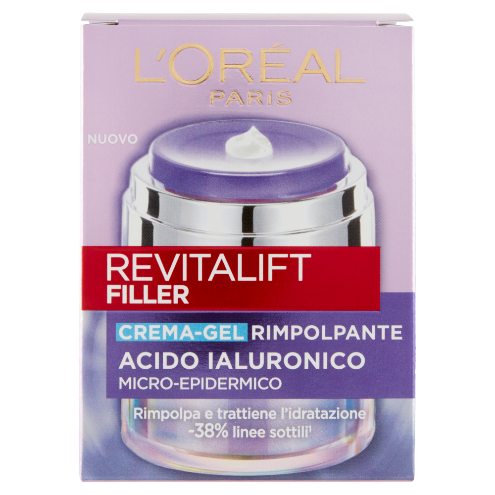 L&#39;Or&#233;al Paris Revitalift Filler Acido Ialuronico Micro-Epidermico Crema-Gel Rimpolpante, 50 ml
