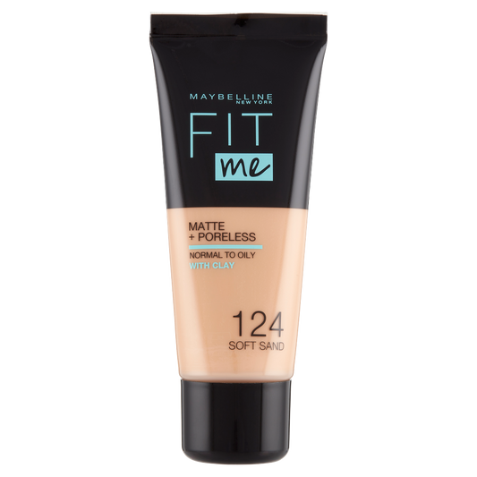 Maybelline New York Fondotinta Fit Me Matte&amp;Poreless, Finish Opacizzante, 124 Soft Sand (25558900)