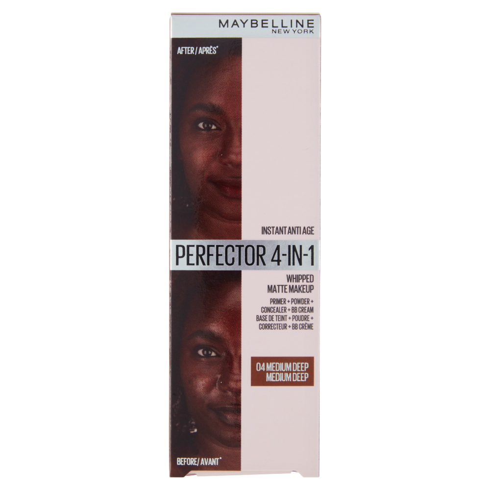 Maybelline New York Fondotinta Perfezionante Instant Perfector, 4 Prodotti in 1, Medium Deep, 30 ml