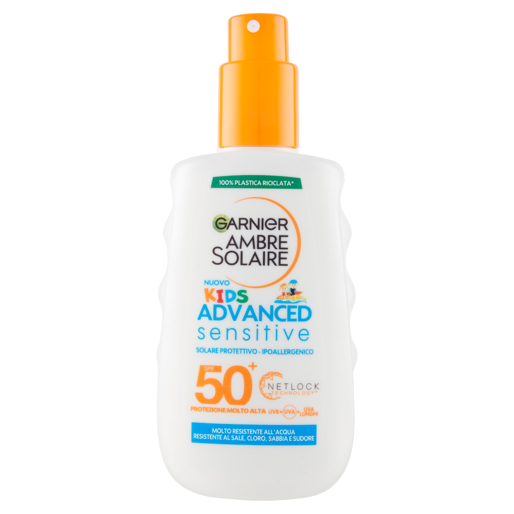 Garnier Ambre Solaire Sensitive Advanced Kids Protezione Solare Dry Mist IPF50+ 200 ml