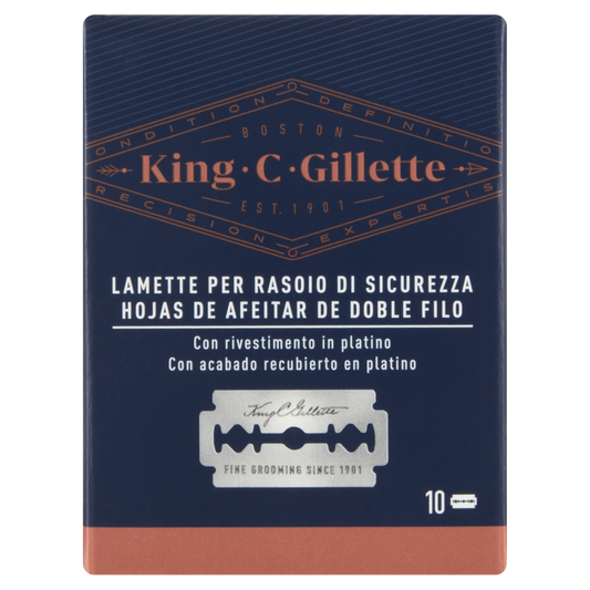 King C. Gillette Lame di Ricambio per Rasoio di Sicurezza da Uomo 10 Ricariche