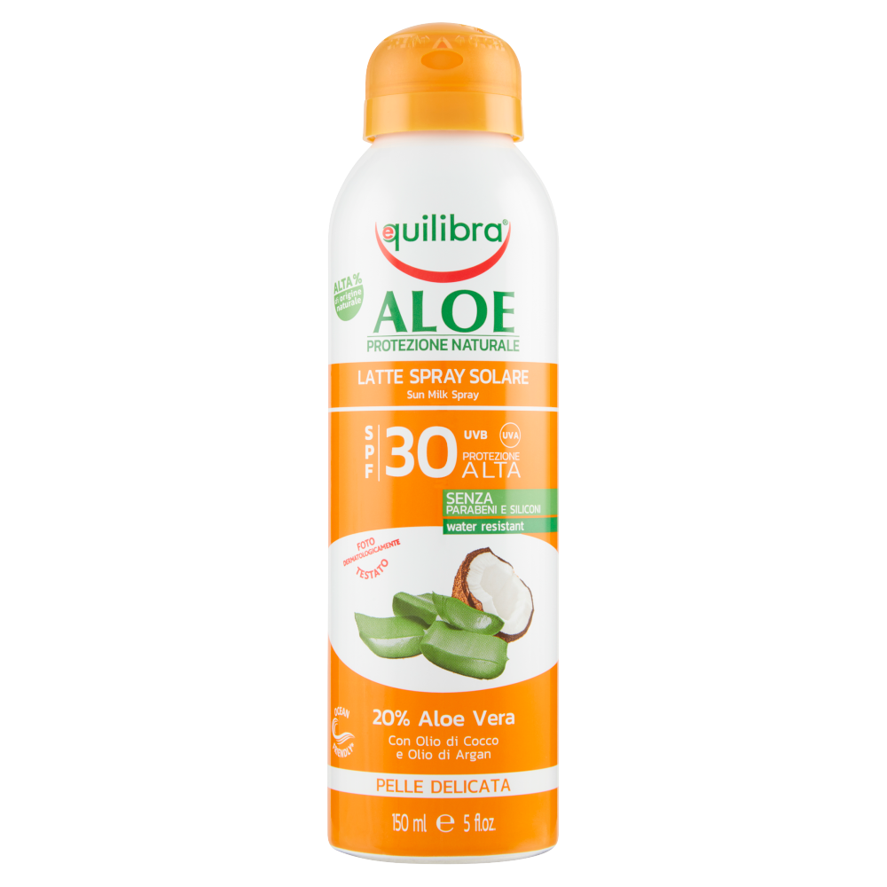 equilibra Aloe Latte Spray Solare SPF 30 Pelle Delicata 150 ml