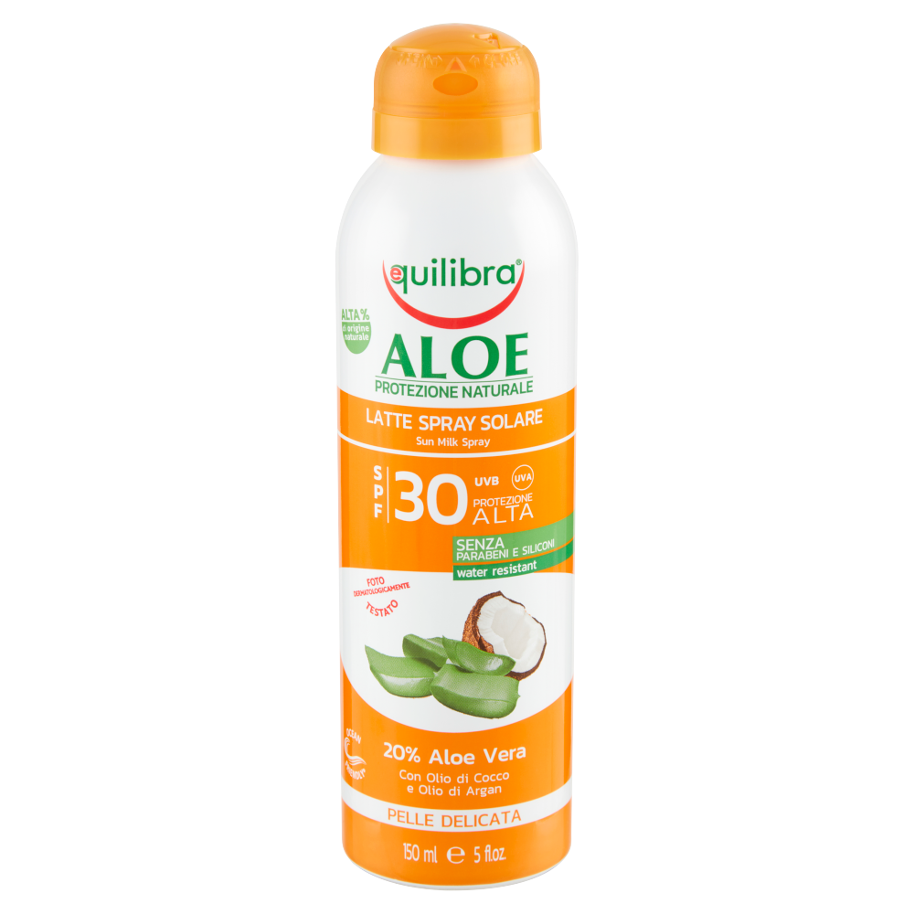 equilibra Aloe Latte Spray Solare SPF 30 Pelle Delicata 150 ml