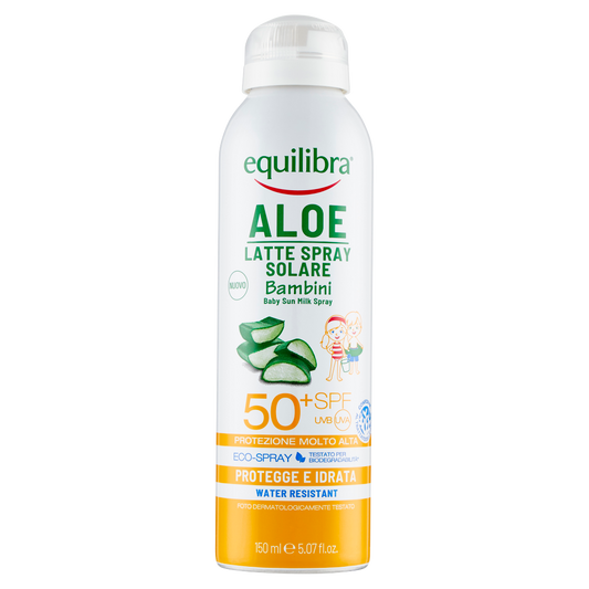 equilibra Aloe Latte Spray Solare Bambini 50? SPF Protezione Molto Alta 150 ml