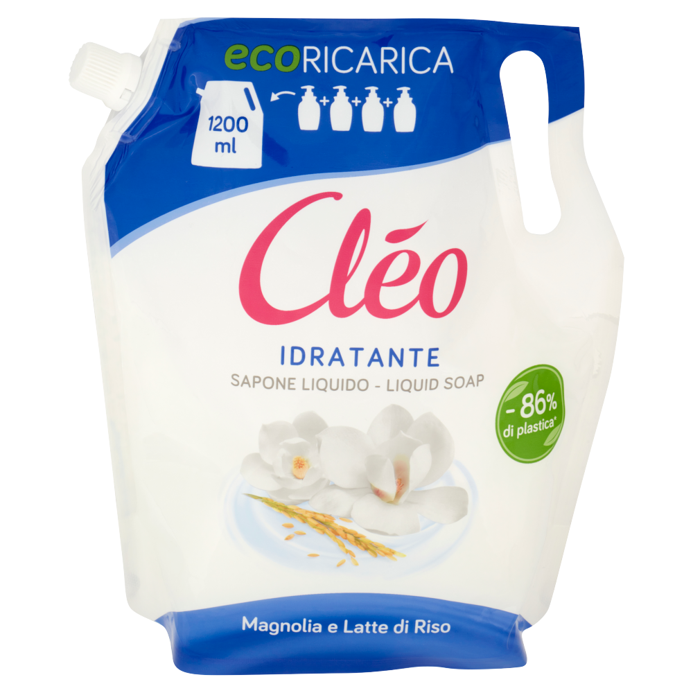 Cl&#233;o Idratante Sapone Liquido Magnolia e Latte di Riso Ecoricarica 1200 ml